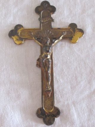 G7 Vintage Antique Large 5 3/4 " Nuns Rosary Crucifix Religious Medal