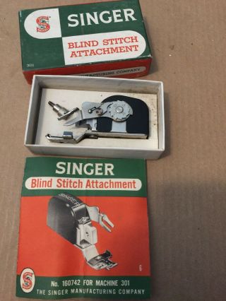 Vintage Singer Blind Stitch Attachment For 301,  160742