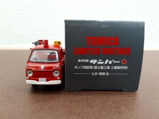 Tomytec Tomica Limited Vintage LV - 68b Subaru Sambar Pump Fire Vehicle 5