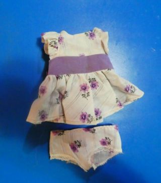 Vintage Ideal Crissy Doll Or Velvet Doll Flowered Dress And Panties