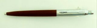 Vintage Parker Jotter Cranberry & Chrome Ball Point Pen - Brass Threads