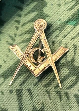 Vintage 14k Gold Masons Masonic Freemason Freemasonry Pin 1 Gram