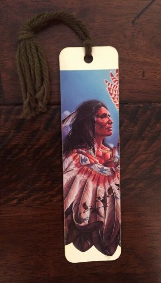Vtg " Thunder God " Native American Indian Chief Bookmark By Antioch 80s 90s