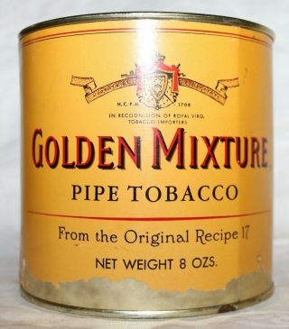 Vintage Golden Mixture Cavendish 8 Ounce Tobacco Tin -