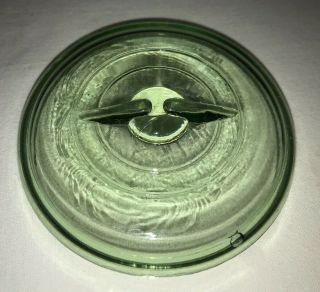 Vtg.  Apple Green Atlas E - Z Seal Ball Wire Bail Top Canning Jar Glass Lid Only