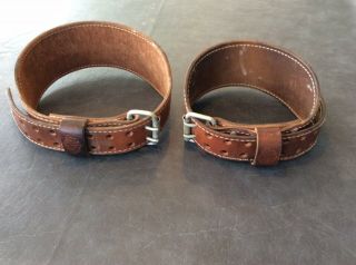 Vintage Altus Leather Lifting Belts Double Prong Size Med.  23 - 34 & Small 24 - 28