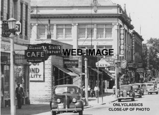 1936 BRAINERD MINNESOTA MAIN STREET 8X12 PHOTO VINTAGE COCA - COLA SIGN ROADSIDE 2