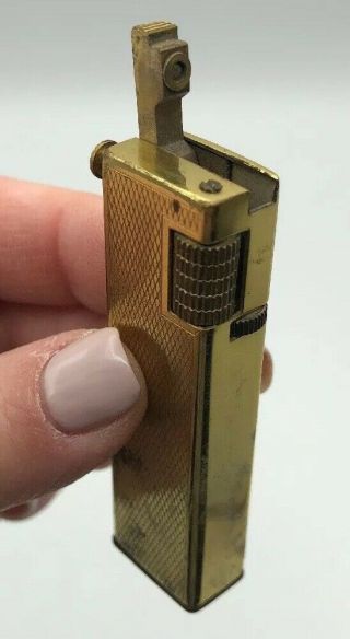 Jjj Made In Japan Gold Cigarette Lighter Cubed Shape Collectible Vintage Antiqhe