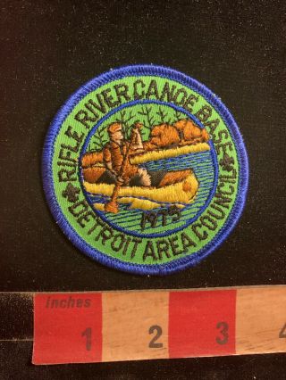 Vtg 1975 Rifle River Canoe Base Detroit Area Council Boy Scouts Patch - O98d