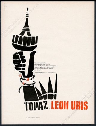 1967 Topaz Alfred Hitchcock Movie Sandy Dvore Art Unusual Vintage Trade Ad