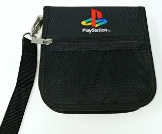 Vintage Official Sony Playstation 1 Ps1 Disc Cd Holder Black Wallet Ps4