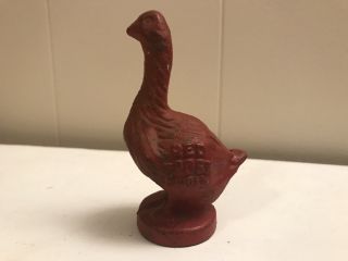 Vintage Red Goose Shoes Cast Iron Bank 4 1/2 " High