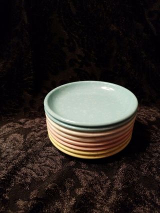 8 Vintage Imperial Ware Melmac Coasters Butter Pats Assorted Colors Set