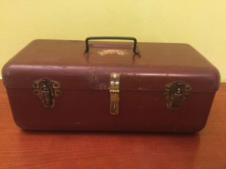 Vtg Metal Foster Line Fishing Tackle Box,  Eagle Lock Co.  Terryville Conn.