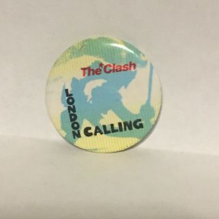 Vintage 1980s The Clash London Calling Concert Button Pin Rock Pop Metal