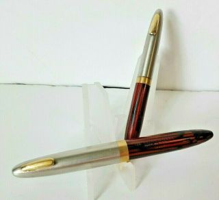 Vtg Tuckaway Sentinel Sheaffer Fountain Pen Mechanical Pencil 14k Gold White Dot