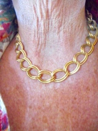 Authentic Vintage Monet Gold Tone Large Link Necklace
