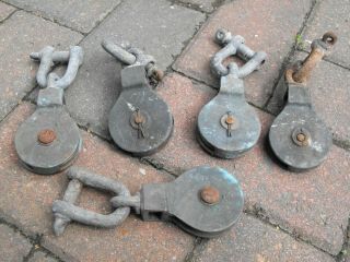 5 Vintage Brass/bronze 6cwt 3/8 Rigging Pulley Blocks Sailing Yacht Boat Classic