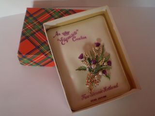 Stunning Vintage Exquisite Boxed Brooch,  Bonnie Scotland Design
