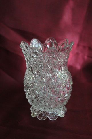 Vintage Fenton Daisy And Button Clear Glass Vase