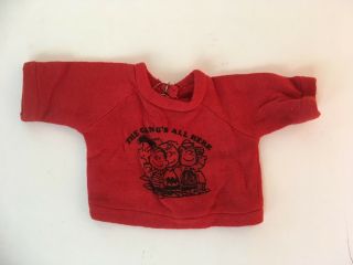 Vintage 1960 The Gangs All Here Peanuts Gang Red Sweatshirt Only For Snoopy Doll