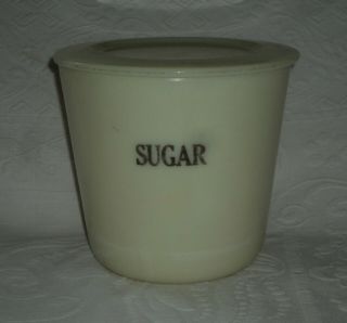 Vintage Depression Era Mckee Sugar 5 1/2 " Glass Canister & Lid Custard