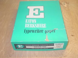 Vintage Eaton Berkshire Bond Typewriter Paper Heavy 20lb Kokle Finish 31 - 020 - 10