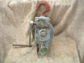 Old Antique Vintage Dayton Hand Crank 2000 Lb Strap Winch