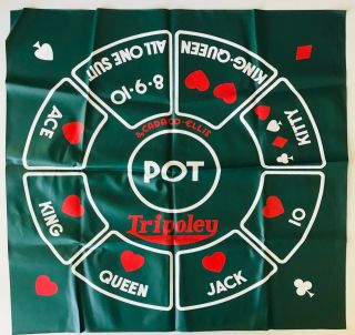 Tripoley Game Mat Cadaco Ellis Vintage Deluxe Heavy Plastic Playing Board Folded