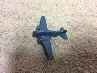 Vintage Antique 1930’s Cracker Jack Tootsietoy Airplane Toy Metal Blue Usa
