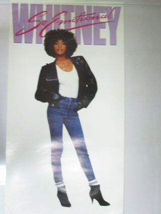 Vintage 23 x 12 Whitney Houston So Emotional 80 ' s Locker Poster 1987 3