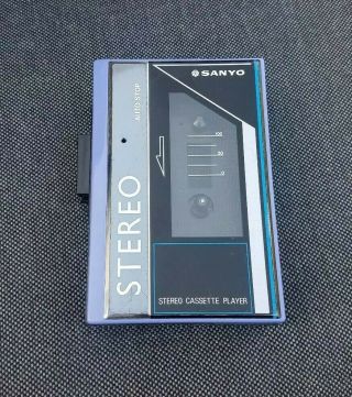 Rare Vintage Purple Sanyo Mgp9 Stereo Cassette Player Walkman Great 1980 