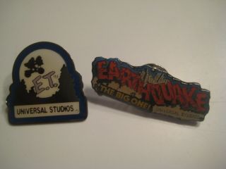 Vintage Enamel Universal Studios Pins E.  T.  Over The Moon Earthquake The Big One