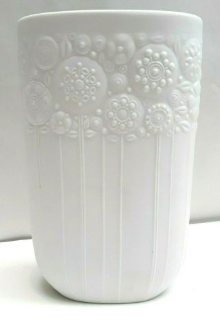 Vintage 7 " Mcm Rosenthal Studio Line Bjorn Wiinblad White Bisque Porcelain Vase