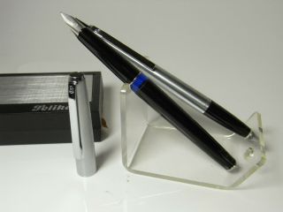 Nos Vintage Pelikan Ep 474 Fountain Pen M Nib & Ballpoint Pen & Box