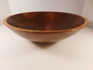 Large Vintage Wooden Bowl,  13 1/2 " Inches In Diameter,  4 Inches Tall