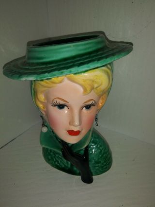 Vintage Lefton 4596 Lady Head Vase.