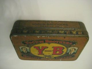 Vintage Y - B Yocum Brothers Cigars Reading,  PA.  Tobacco Advertising Tin Box 4