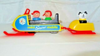 Fisher Price Vintage Little People Play Family Mini Snowmobile 705