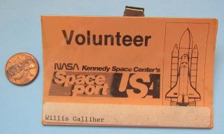 Nasa Identification Badge Vtg Volunteer Kennedy Space Center Space Port Shuttle