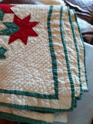 Vintage Hand Stitched Quilt Top Star Flowers 68 