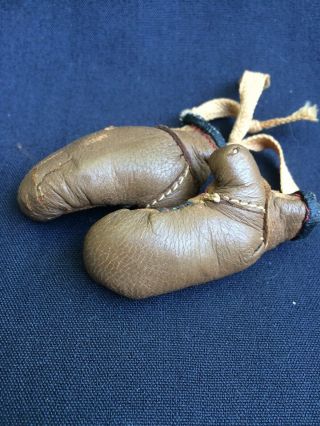 Vintage Leather Boxing Gloves - Antique Old Sports Miniature Salesman Sample Toy