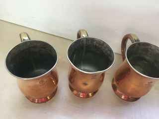 3 Vintage Copper Pint Tankards by Askew Maker Nottingham 60C 3