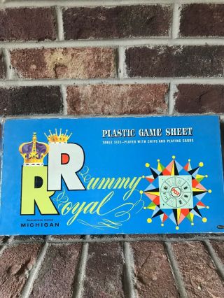 Rummy Royal Vintage 1930s Whitman Board Game Michigan Rummy Plastic Game Sheet