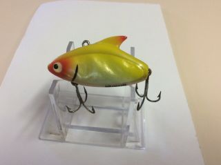 Vintage Heddon Sonic Fishing Lure Yellow Color With Flash Tough Rare