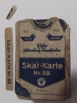 Vtg Collectible Ww2 German Soldiers Playing Cards Game Skat Karte 88