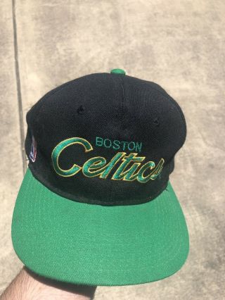 Vintage Boston Celtics Sports Specialties Snapback Hat (one Size) Blk/green
