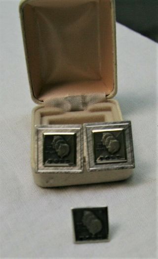 Vintage Ford 30 Year Service Anniversary 10k Gold Cufflinks And Tie Tack