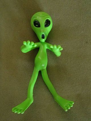 Rare Vintage Bendable Green Alien Figure