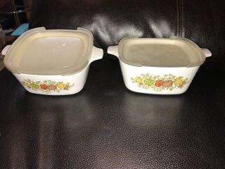 3 Vtg 2 3/4 Cup Corning Ware Spice Of Life P - 43 - B Casserole Dishes